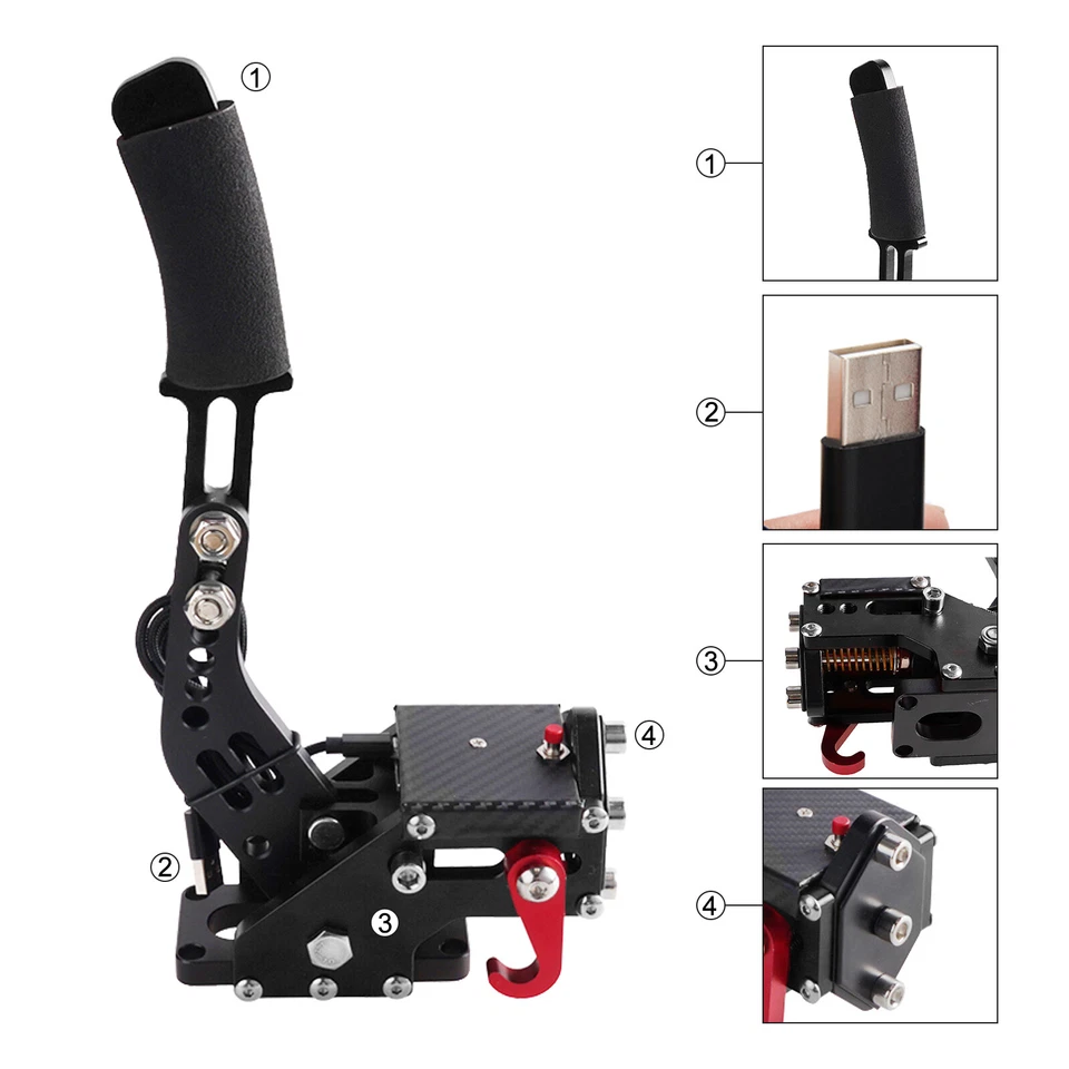 14Bit X1 XSS XSX XBOX USB3.0 SIM Handbrake Kits for Steering Wheel Stand G920 - Image 4 of 4