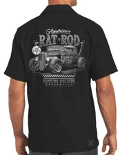 American Rat Rod Mechanics Work Shirt Biker ~ Hot Rod Garage Muscle Car Biker