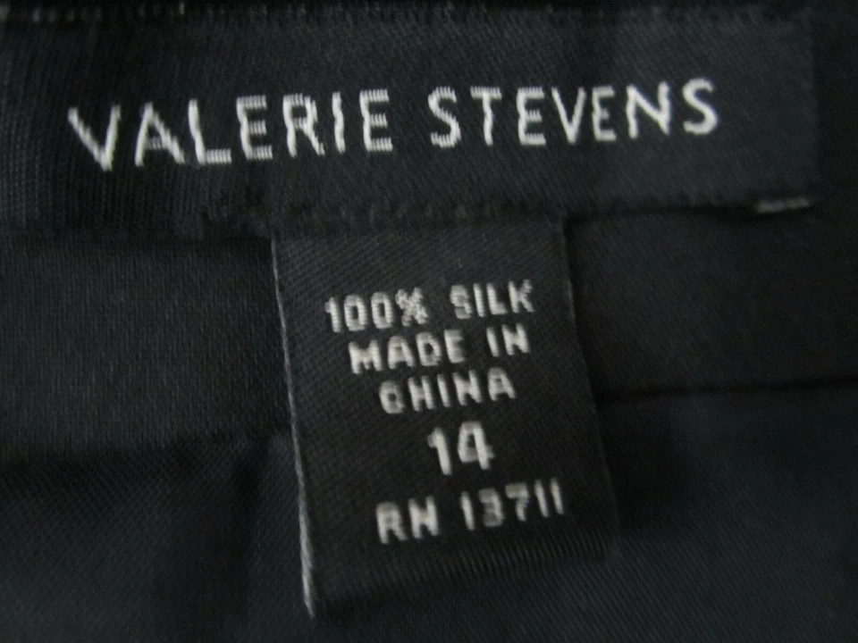 Falda Valerie Stevens Mujer 14 Negra 100% Seda Panel Plisada Clásica Carrera M Foto 3 de 4