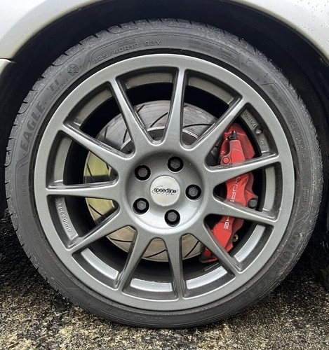 SPEEDLINE CORSE ALLOY WHEEL CENTRE CAP DOMED STICKERS X4 SILVER BLACK ALL SIZES - Picture 8 of 9