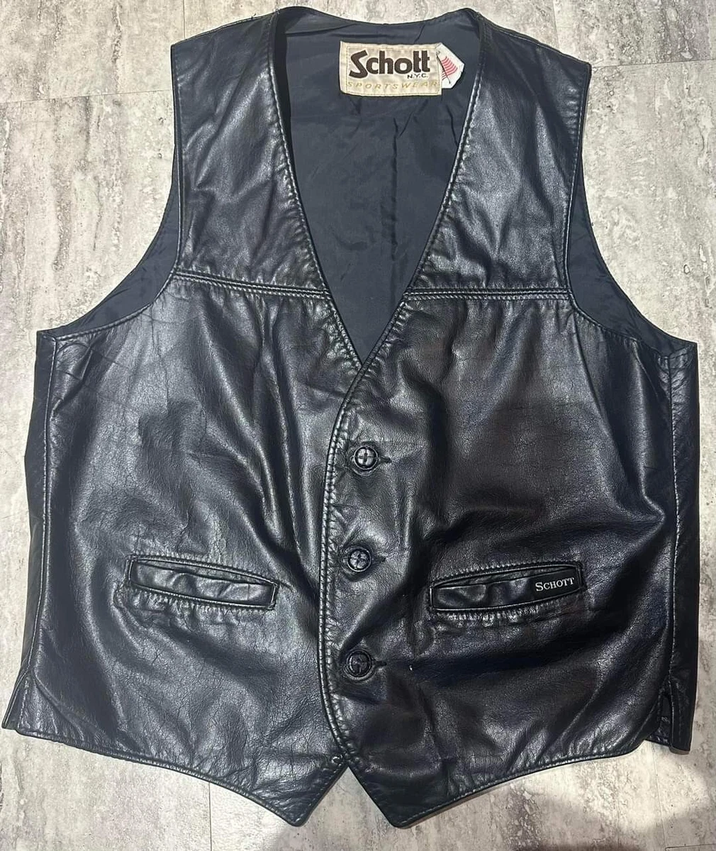 Schott leather vest cheap