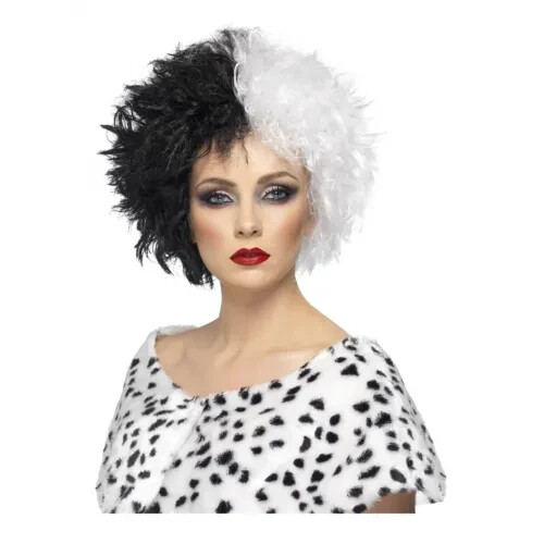 Cruella Wig Black & White Smiffys Wig Accessory New - Picture 1 of 1