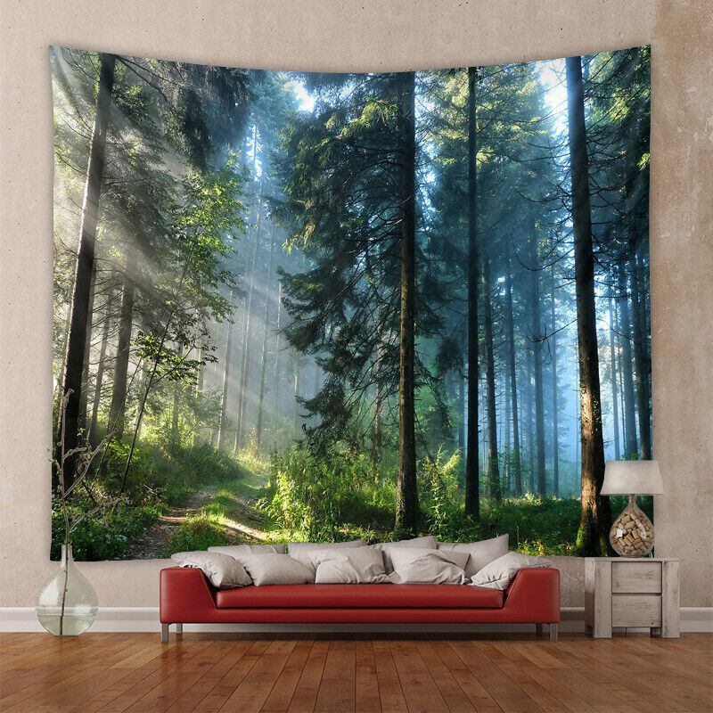 Wolf Im Wald Wandteppich 3D - 150x200cm Polyester Wandbehang Für Wohnzimmer Dekoration
