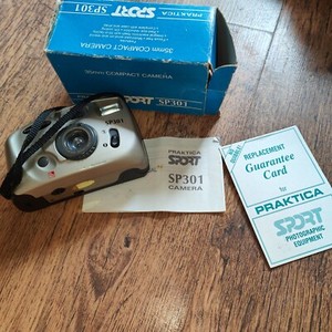 Praktica Sport SP301 35mm Fixed Focus Motor wind Camera boxed manual