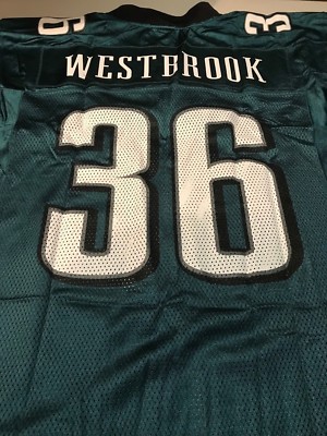 MEN'S BRIAN WESTBROOK #36 RETRO PHILADELPHIA EAGLES GREEN REEBOK JERSEY 