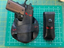 Handmade Leather RH 1911 Holster 9mm mag Pouch