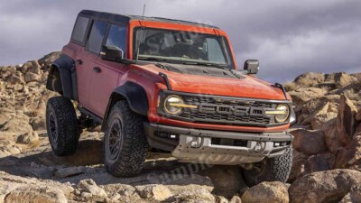 2022 Ford Bronco Raptor Orange High Res Wall Decor Print Photo Poster