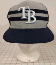 Tampa Bay Rays MLB Cap Hat Blue Gray Size 7 Mens Embroidered 59Fifty New Era
