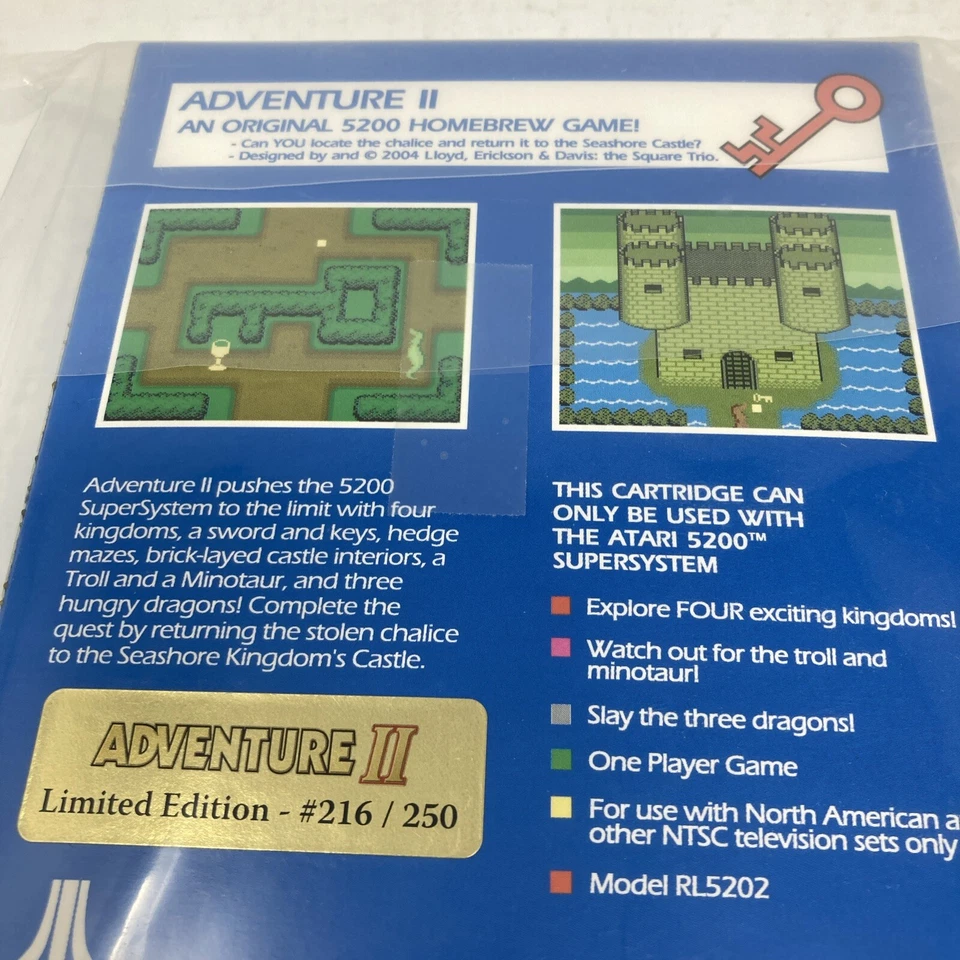 Adventure II Atari 5200 Limited Edition Numbered 216/250 Sealed Mint - Image 3 of 4
