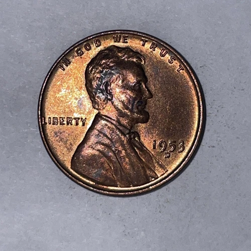 1953 D Lincoln Copper Shiny Wheat Cent Penny /Lot W99