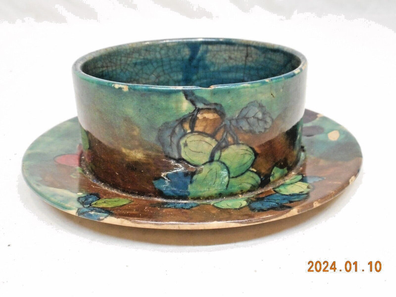 S Hancock & Sons FX Abraham Jilian Ware hand painted fruit bowl. Stoke On Trent