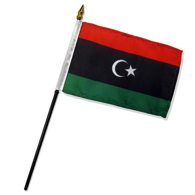 Wholesale Lot of 6 Libya 4''x6'' Desk Table Stick Flag