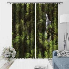 flowing water under green vegetationPrinting 3D Blockout Curtains Fabric Window