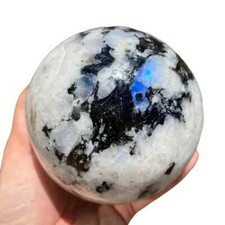 1pc 3.15-3.35inch Large Flash Rainbow Moonstone Crystal Sphere, Polished sphere