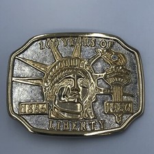 Vintage Statue of Liberty Metal Belt Buckle 100 Years of Liberty 1886 - 1986
