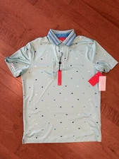Redvanly Langham Performance Golf Polo Mens Medium Blue Green Pool