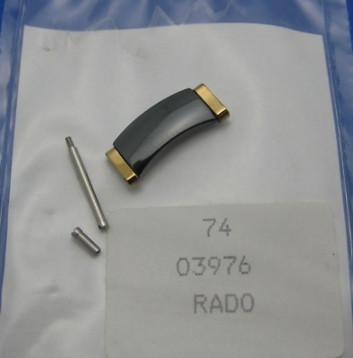 RADO 74-03976 Gold Plated Bar and Black High-Tech Ceramic Bracelet Link 16.5mm