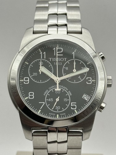 Chronographe Tissot PR 50 - Cadran Noir - Ref J378/478 - Foto 2 di 9