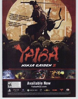 Yaiba: Ninja Gaiden Z Xbox 360 PC PS3 Video Game Art 2014 Print Ad/Poster 