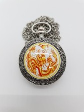 Orange Dragon Pocket Watch - New Battery