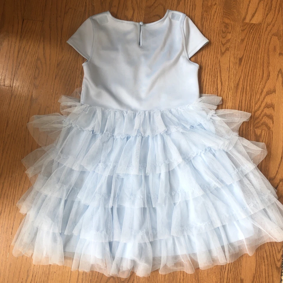 Disney  Frozen Anna Elsa Princess Dress Tutu Blue Ruffle Size 10/12 - Image 4 of 4