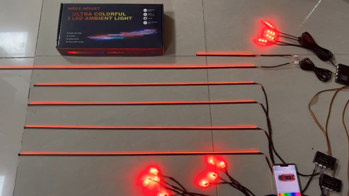 18 en 1 luces LED atmósfera ambiental RGBIC con cuentas LED completas sinfónicas para automóvil stock del Reino Unido - Vídeo 1 de 1