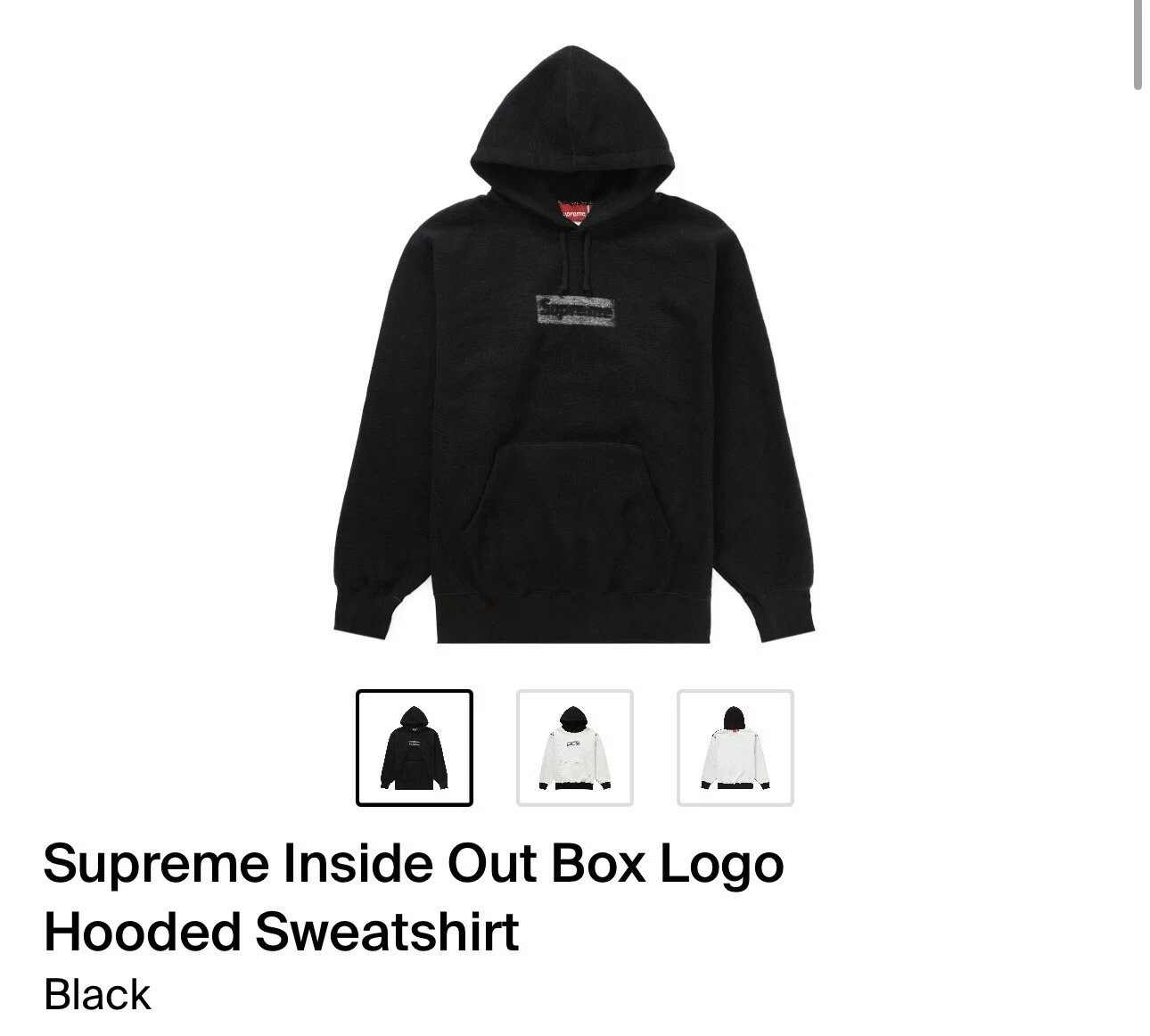✅Supreme Sweat à Capuche Logo Inside Out Box Noir / SS23SW4 / Taille S ?