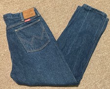 Vintage 70s Mens 36x28 Wrangler Regular Fit Dark Wash Denim Jeans USA Scovill