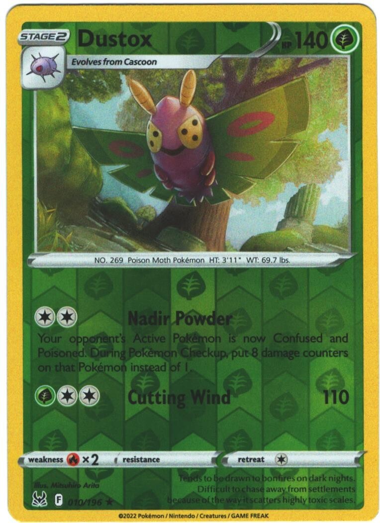 Dustox 10/196 Lost Origin Reverse Holo Rare Pokemon Card Pokémon TCG 010/196