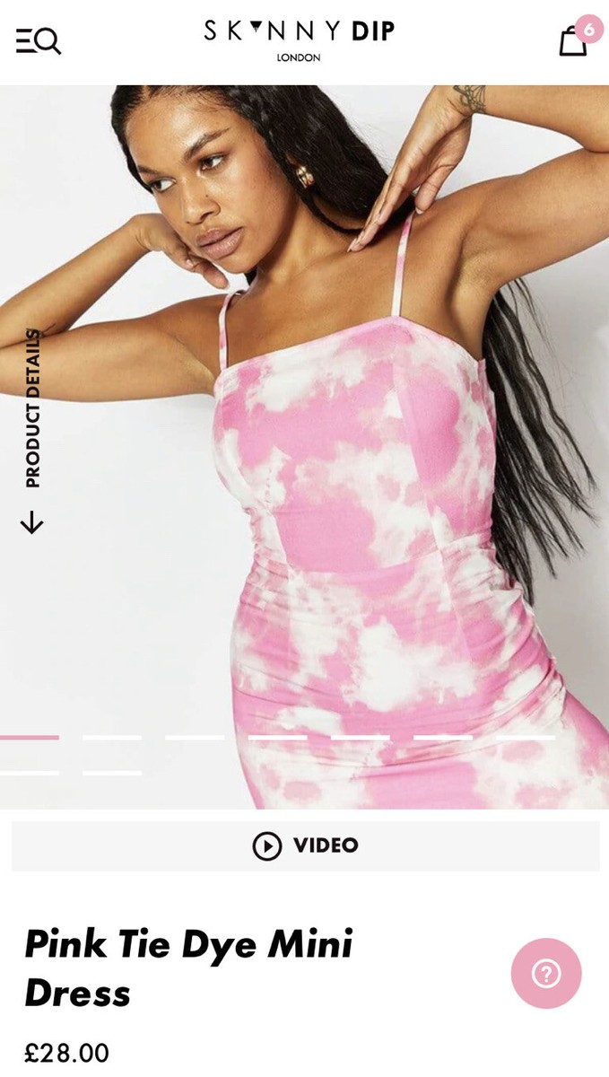 Skinny Dip Pink Tie Dye Mini Dress Size 20