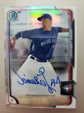 2015 BOWMAN CHROME JAIRO LABOURT REFRACTOR ROOKIE AUTO #'D 329/499. NICE ROOKIE