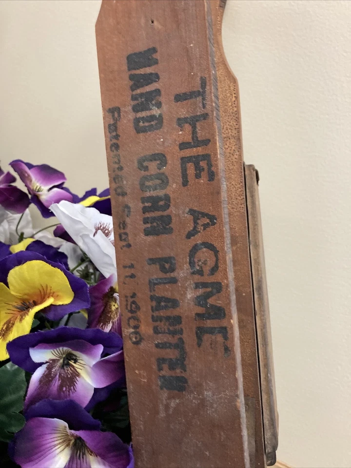 Antique Acme Hand Corn Seed Planter Seeder Wooden Farm Tool Patent Sept 11 1900 - Image 4 of 4