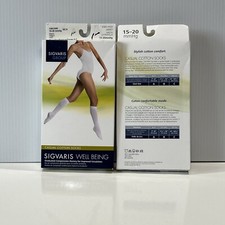 2 Pair Sigvaris Well Being Compression Knee-High Socks Women's Size A Black