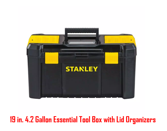 Tool Box 19in. Lid Organizer Portable Storage Container Tray Sto