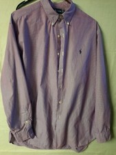 Ralph Lauren Dress Shirt. Men's Lg. Purple/White Stripes. Long Sleeve.