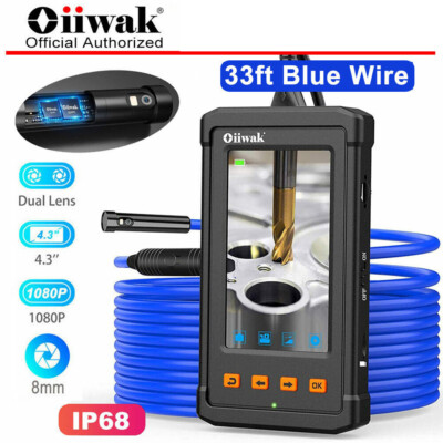 Dual Lens Industrial Endoscope Borescope 4.3'' 8mm Inspection Snake Camera IP68