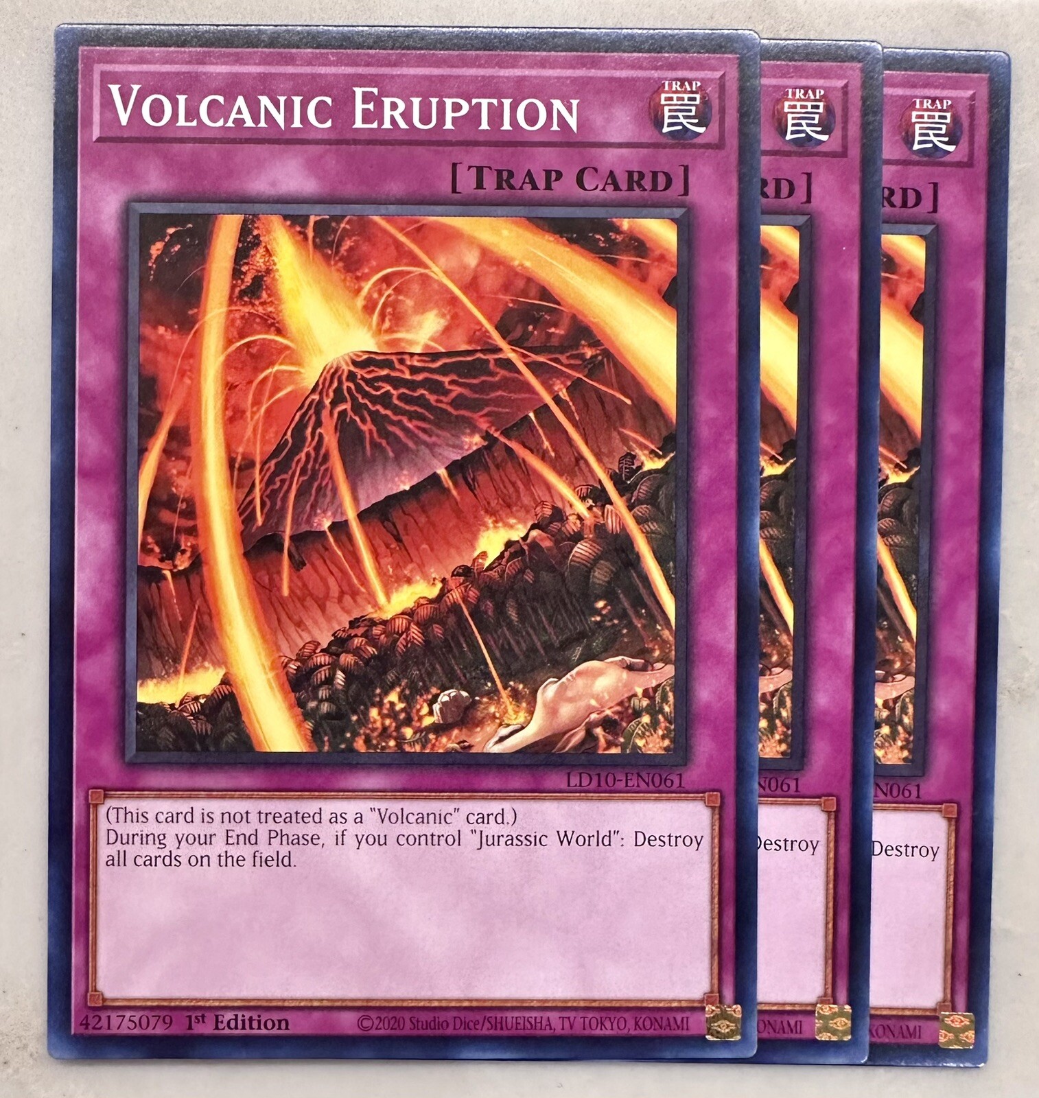 x3 Volcanic Eruption - LD10-EN061 - Common - 1st Edition Yu-Gi-Oh! M/NM