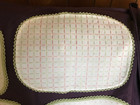 White @ Green Trim Cloth Placemats  ~ set of 7 ~ made in Germany — photo 3