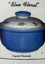 1940’s Jewel Tea, Hall China “Blue Floral” casserole EXCELLENT Mary Dunbar