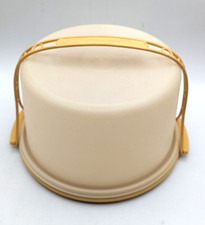 Tupperware CAKE SAVER Vintage 684-7 Carrier Taker Keeper Harvest Yellow Gold