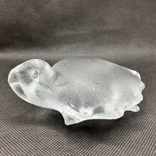 Textured Rustic Art Glass Hand Blown Turtle Figurine Paperweight Signed ZEM
