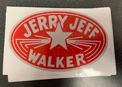 Jerry Jeff Walker logo vinyl stickers 4 1/2 x 3 FREE SHIPPING