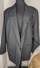 Vtg 90s Adolfo Royalty Collection Sequined Beaded Black Boho Pockets Blazer Sz M