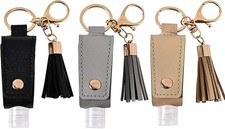 Portable Empty Travel Bottle Keychain Hand Sanitizer Bottle Holder 3 Pack 1oz /