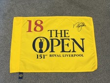 Sir Nick Faldo Hand Signed Golf Open Flag Autograph