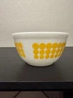 Vintage Pyrex 402 Yellow Polka Dot Nesting Mixing Bowl 1.5 Qt Milk Glass MCM USA