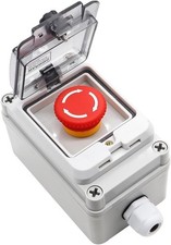 Outdoor IP67 Waterproof Emergency Stop Push Button Switch Station 22mm 1NO 1NC