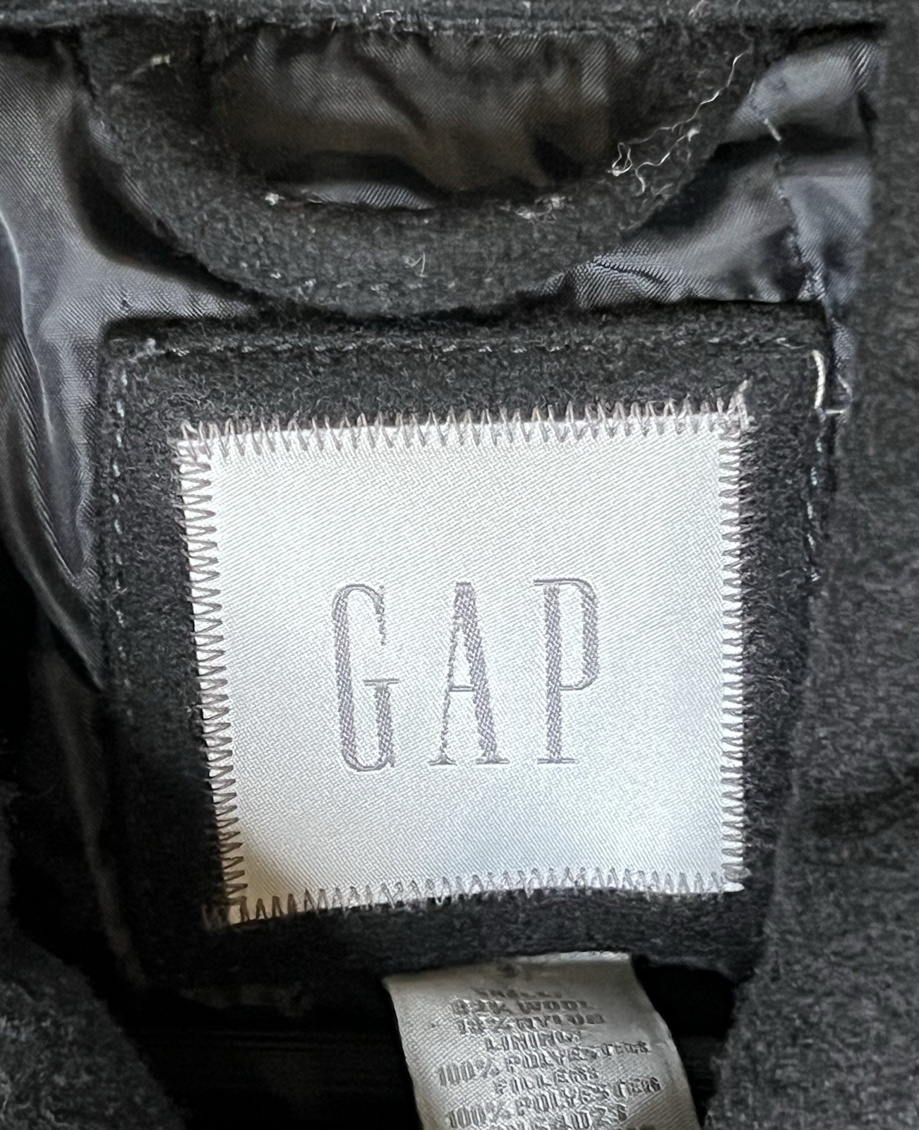 Gap Zip Up Wool Blend Black Jacket Lined Men’s Si… - image 2