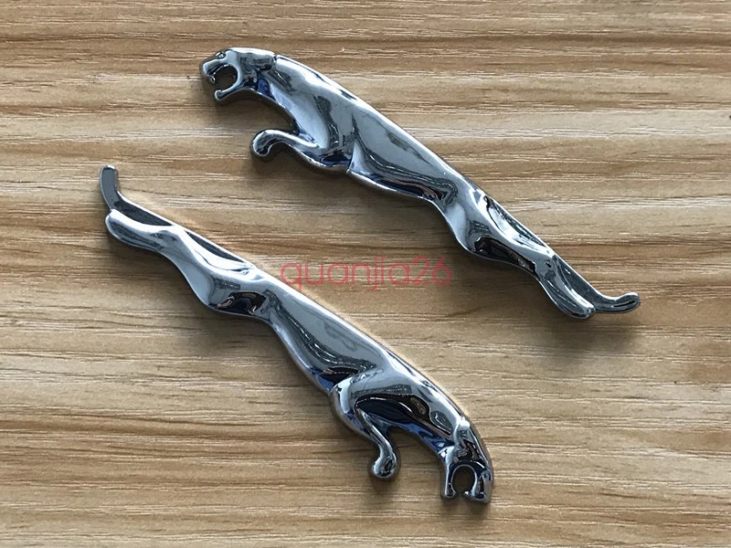 2PCS Metal Chrome 3D Emblem Sticker Car Body Rear Fender Badge For Jaguar - Image 3 of 4
