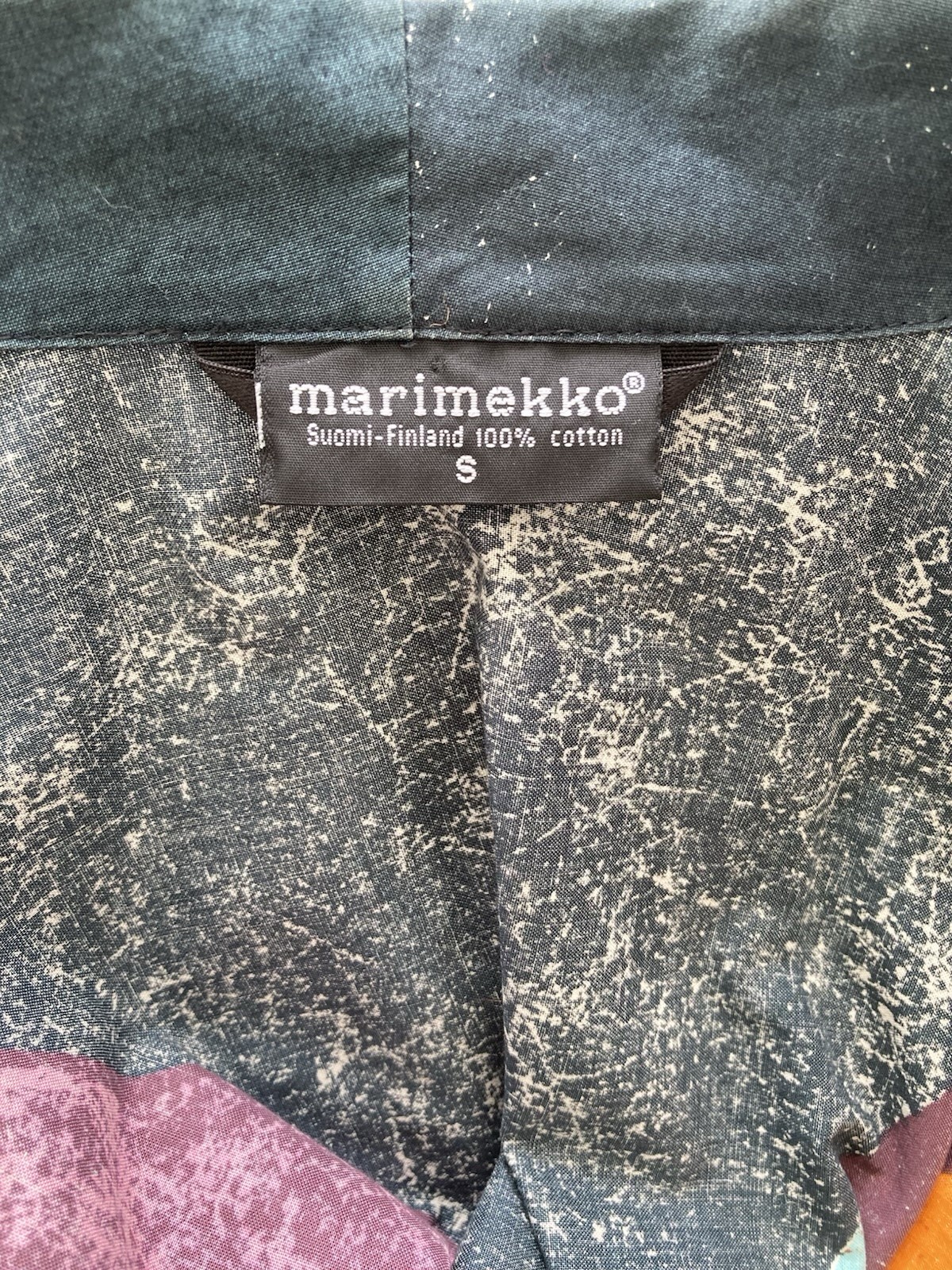 Marimekko Trench Multicolor Patchwork Print 100%C… - image 5